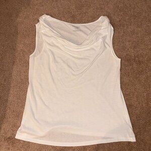 Old Navy White Cotton Modal Drape-Neck Sleeveless Top XL
